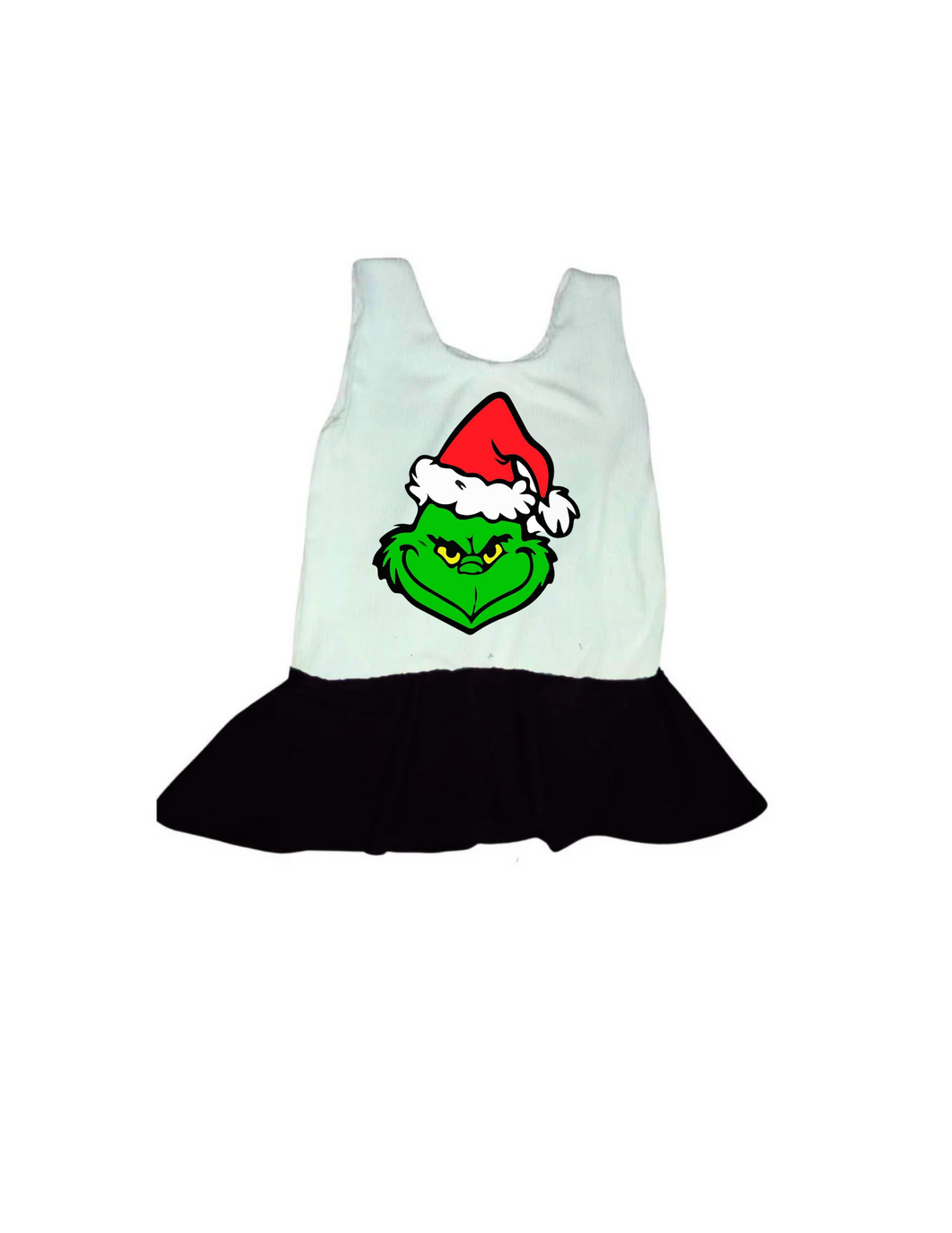 Grinch dress with bow or piggies