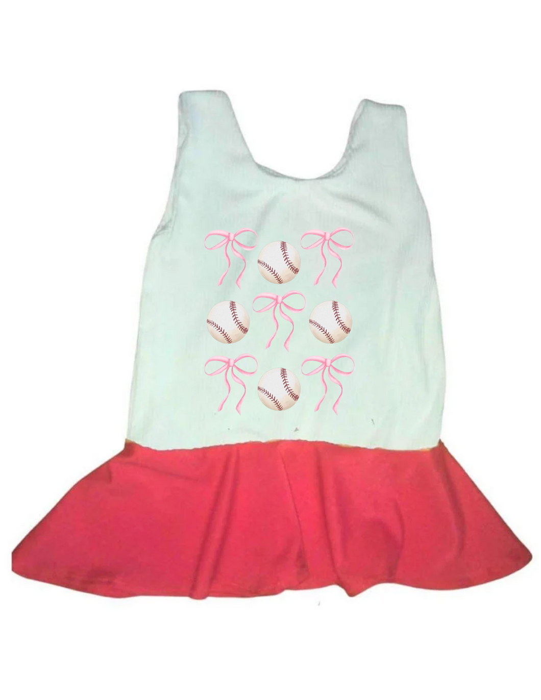 Baseball bow peplum top