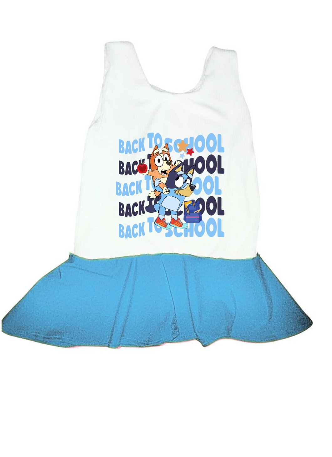 Bluey back to school peplum top
