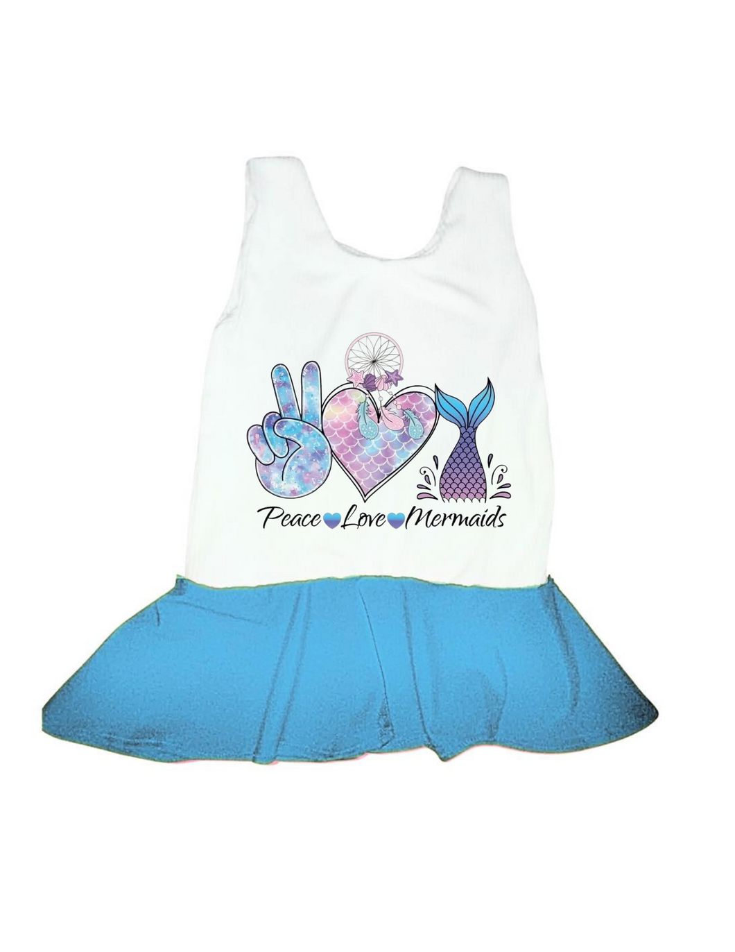 Peace love mermaid peplum