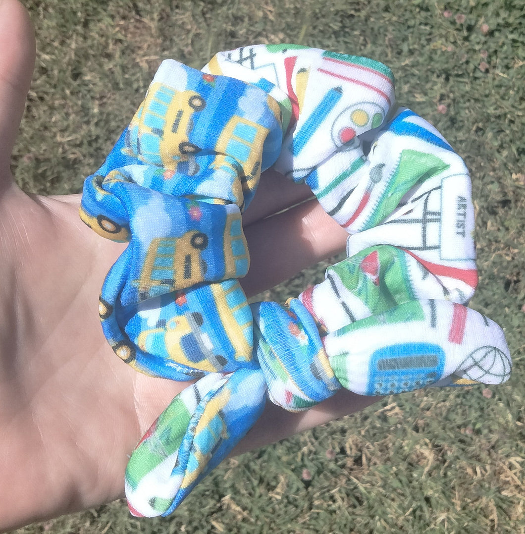 Bus/ school supplies scunchie