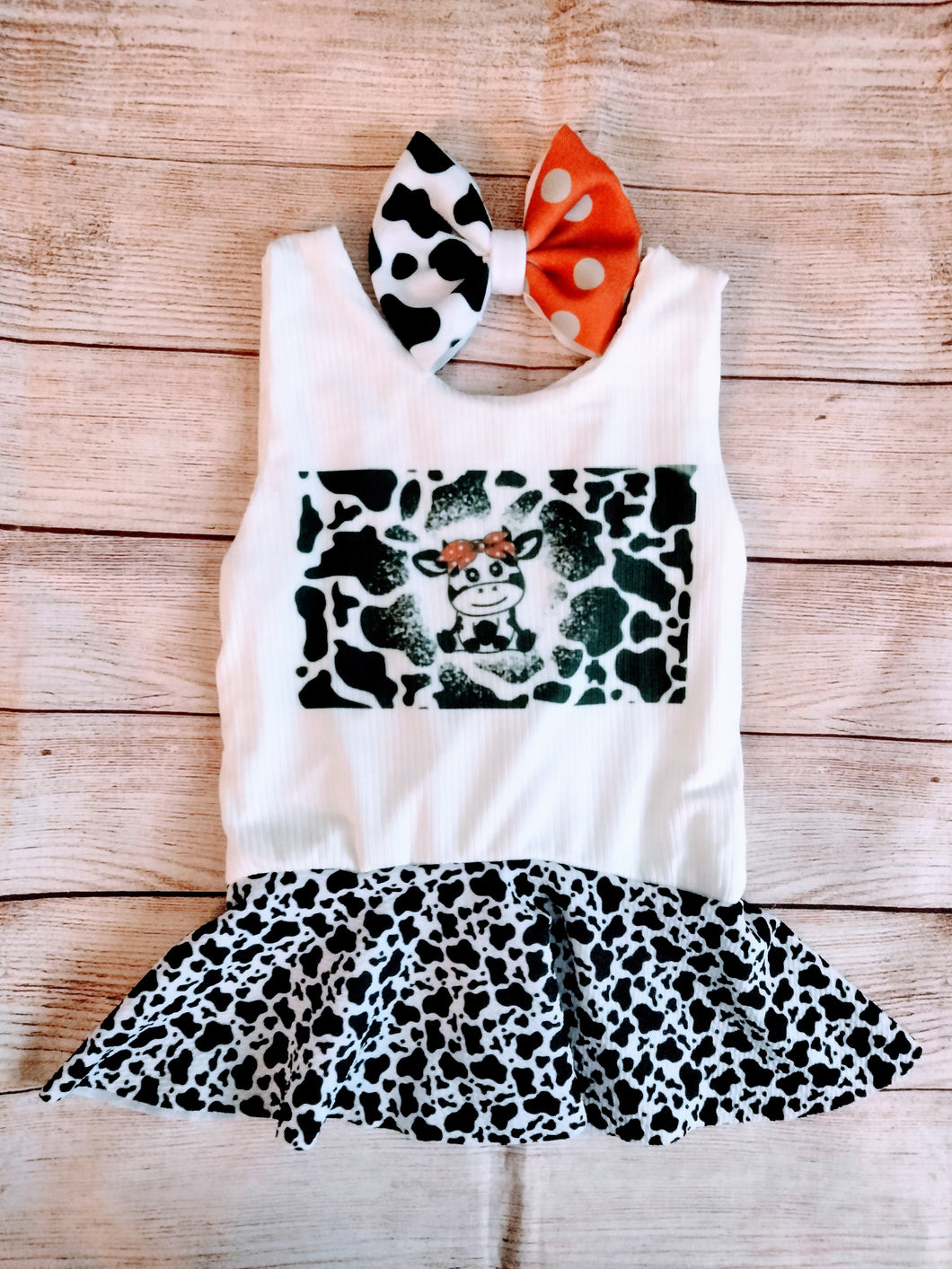 baby cow peplum with bow