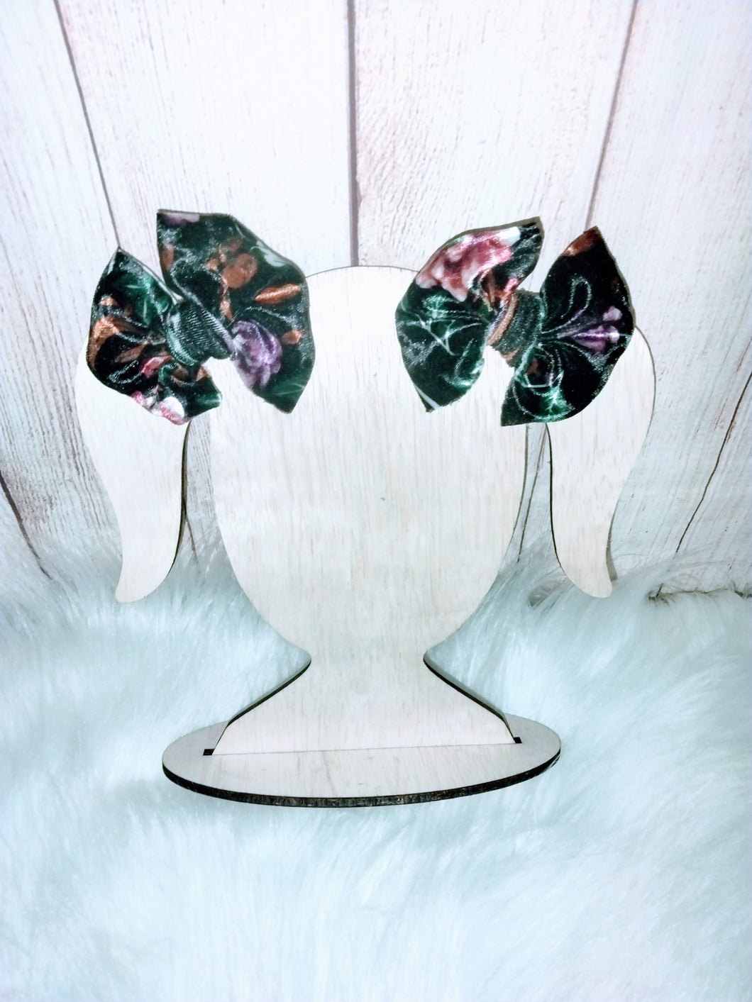 Black floral velvet
