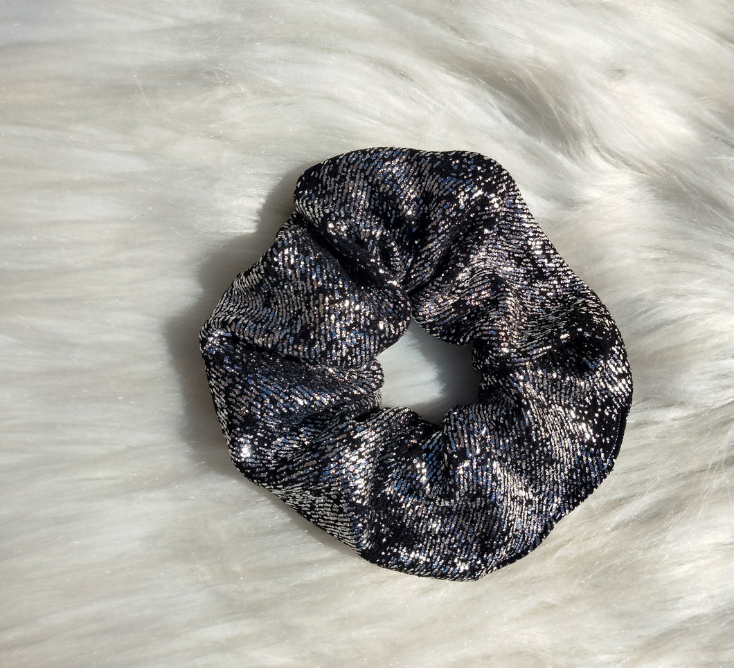 Black/ silver scunchie
