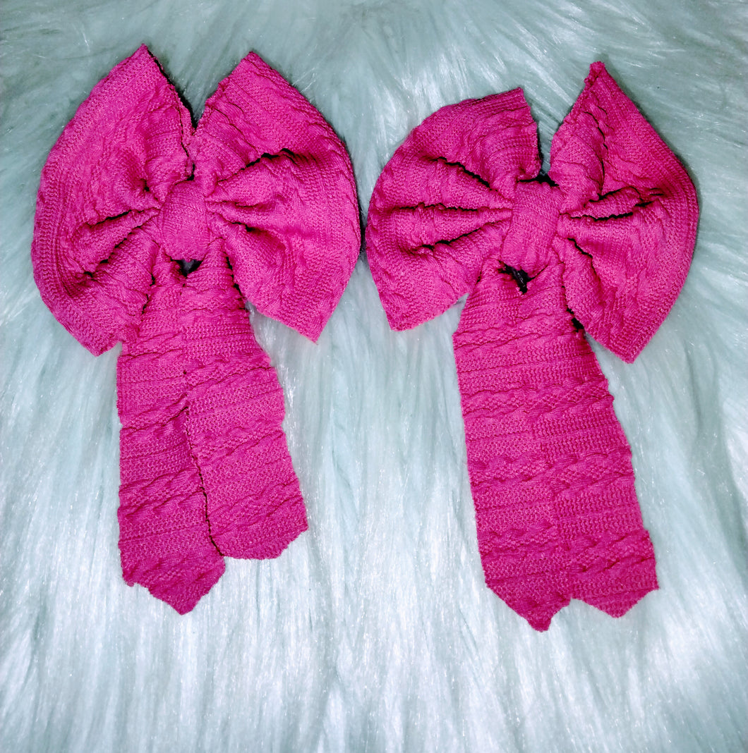 Pink cable knit sailor piggies