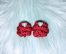 Load image into Gallery viewer, Red sequin top knot piggiess
