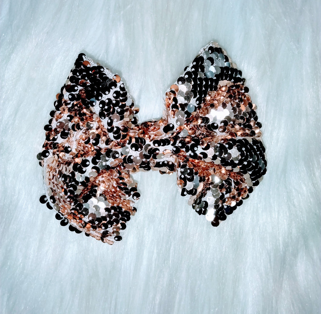 Gold sequin bow