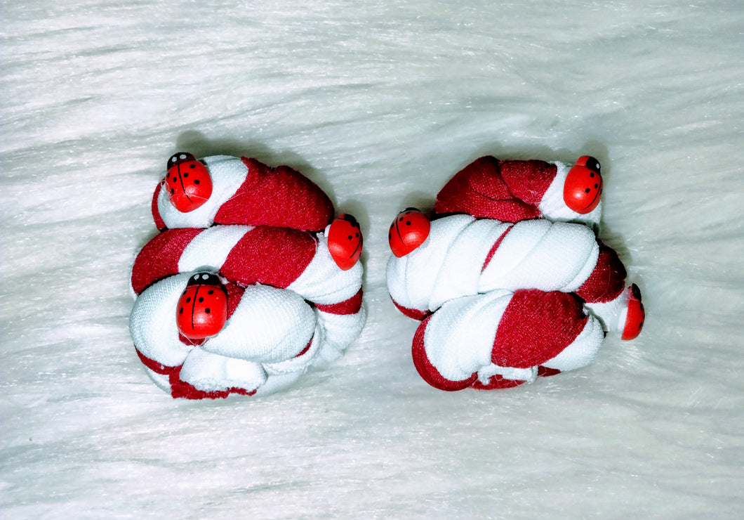 Lady bug top knots