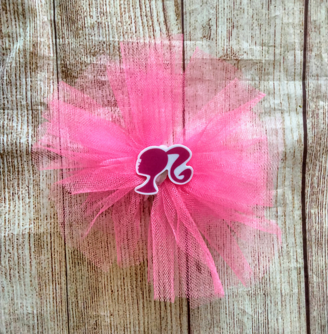 Bright bink tulle barbie bow