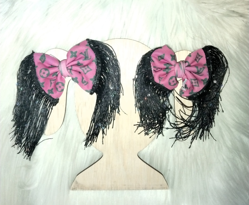 Pink LV fringe piggies
