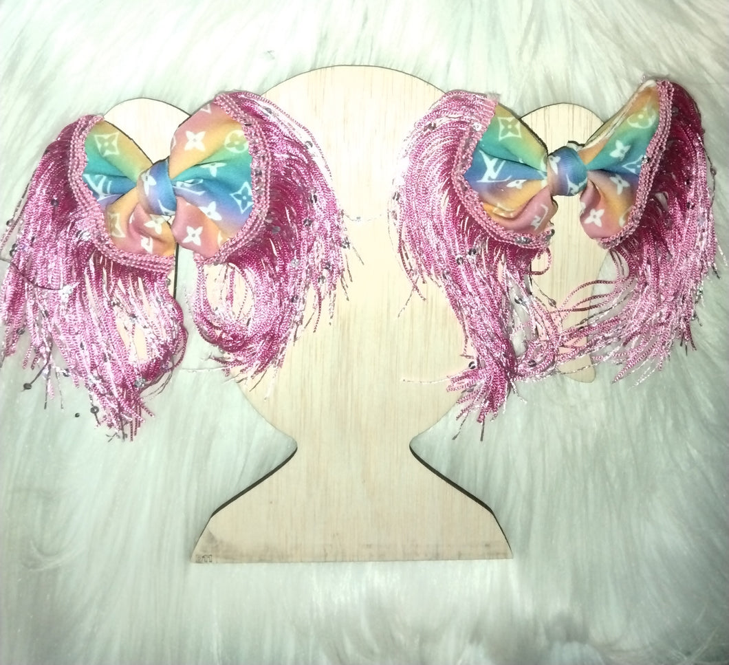 Colorful LV fringe piggies