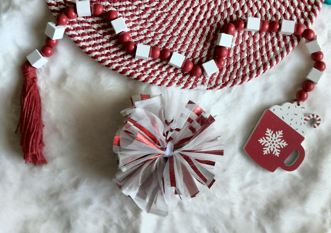 Candy Cane shredded bow