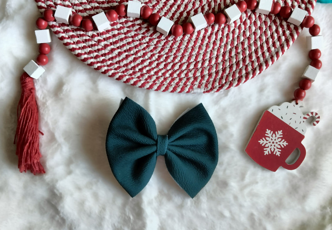 Dark teal bow