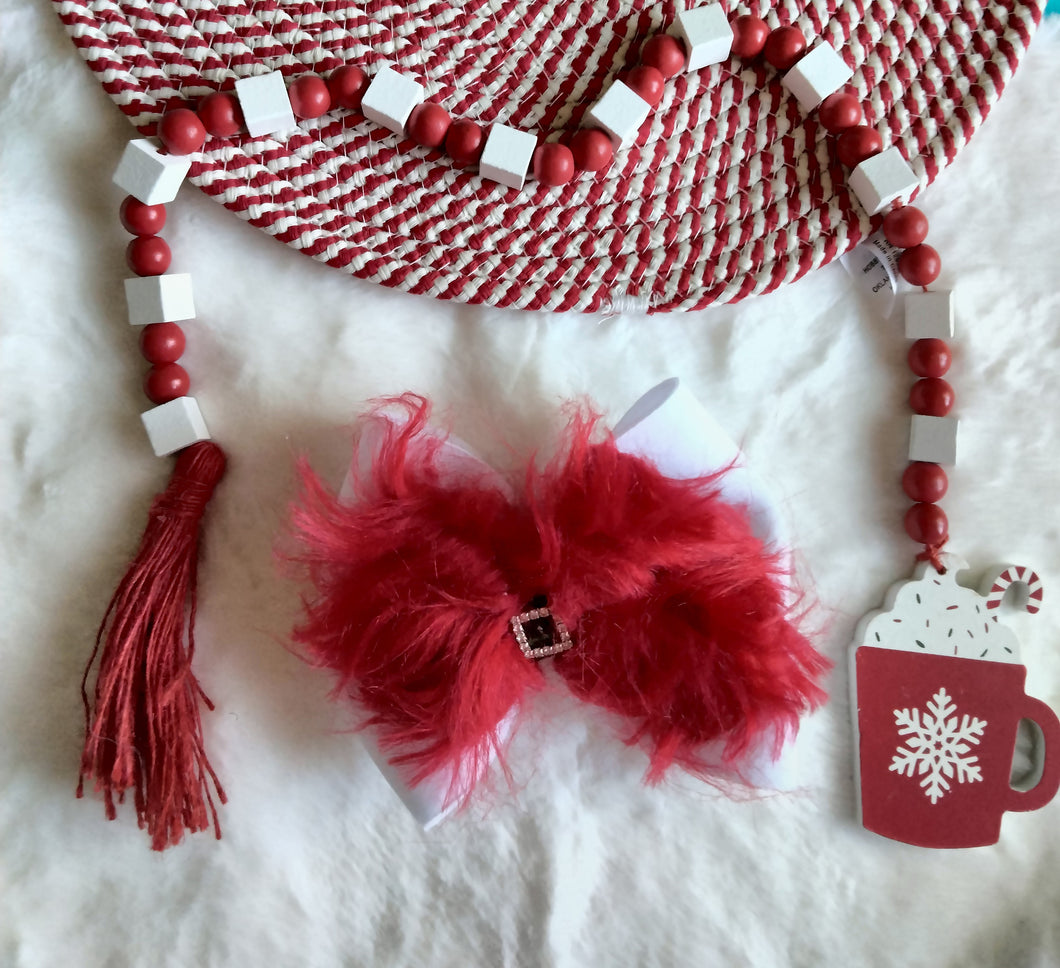 Furry santa bow