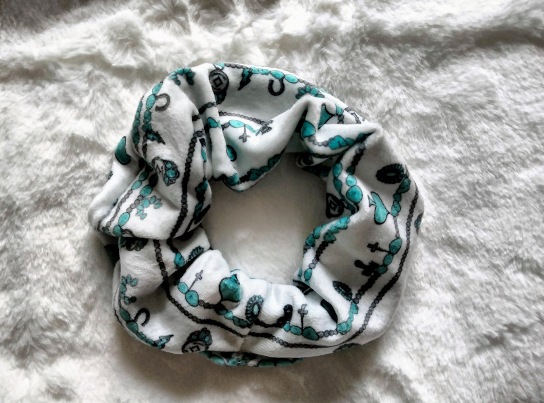 Cow girl charm velvet scunchie