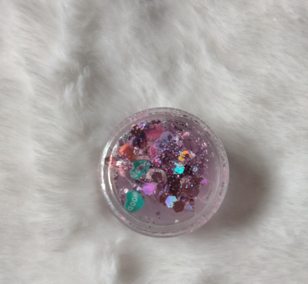 Conversation hearts hair glitter