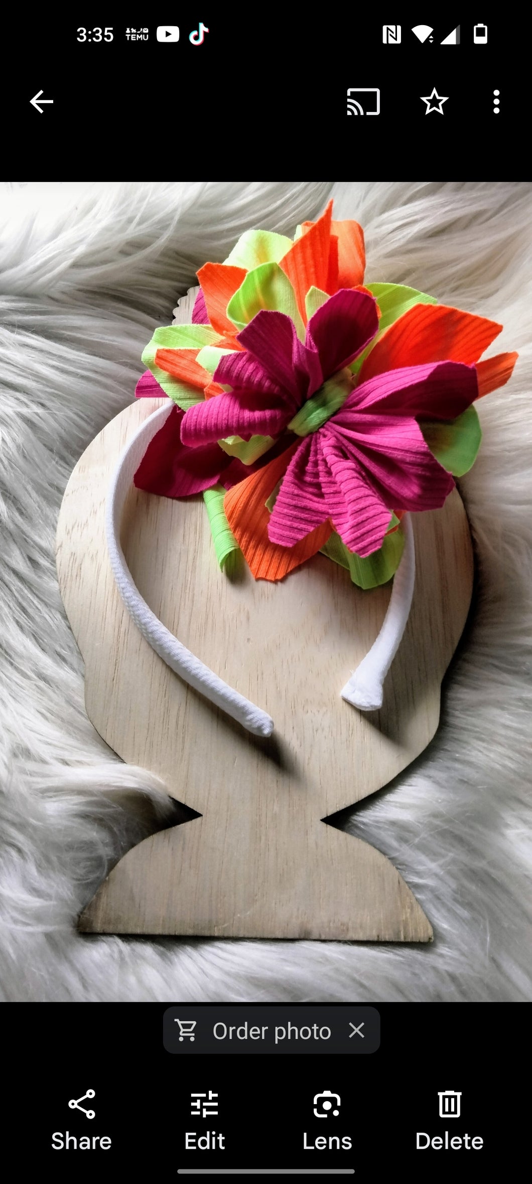 Colorful Flower bow/ Headband