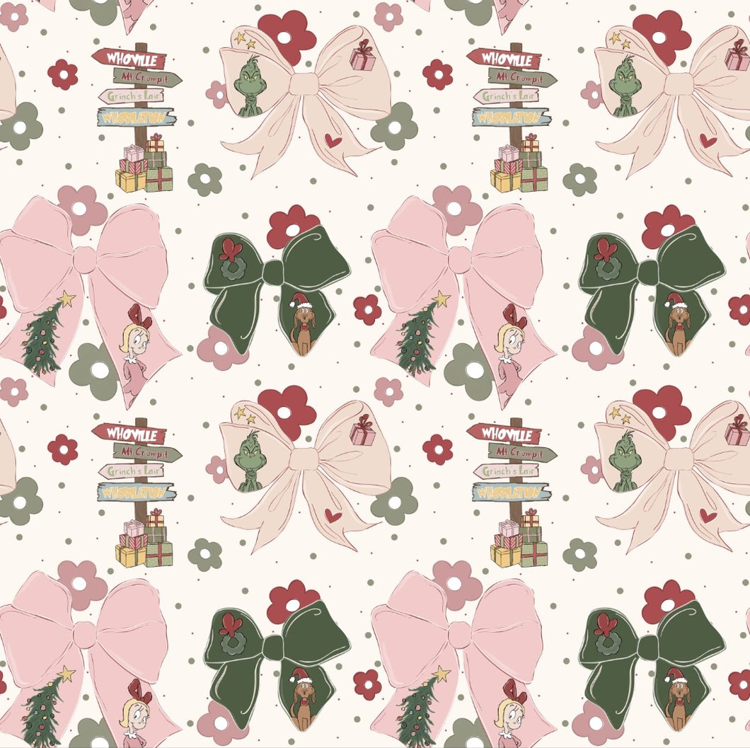 Grinch / Cindy bows leggings