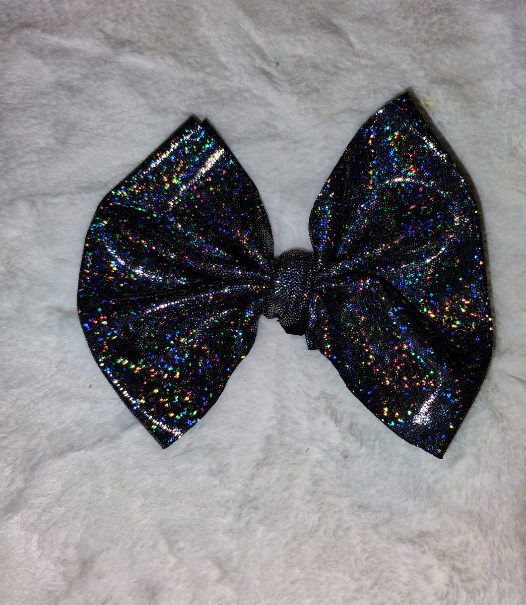 Black sparkle halo bow