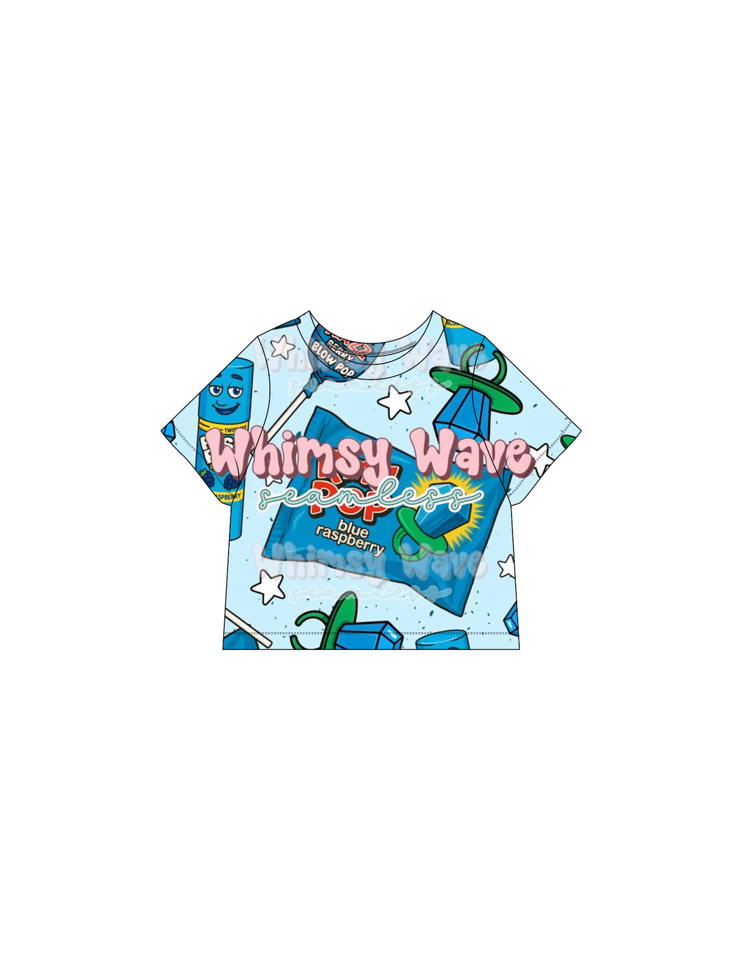 Blue push pop tee shirt