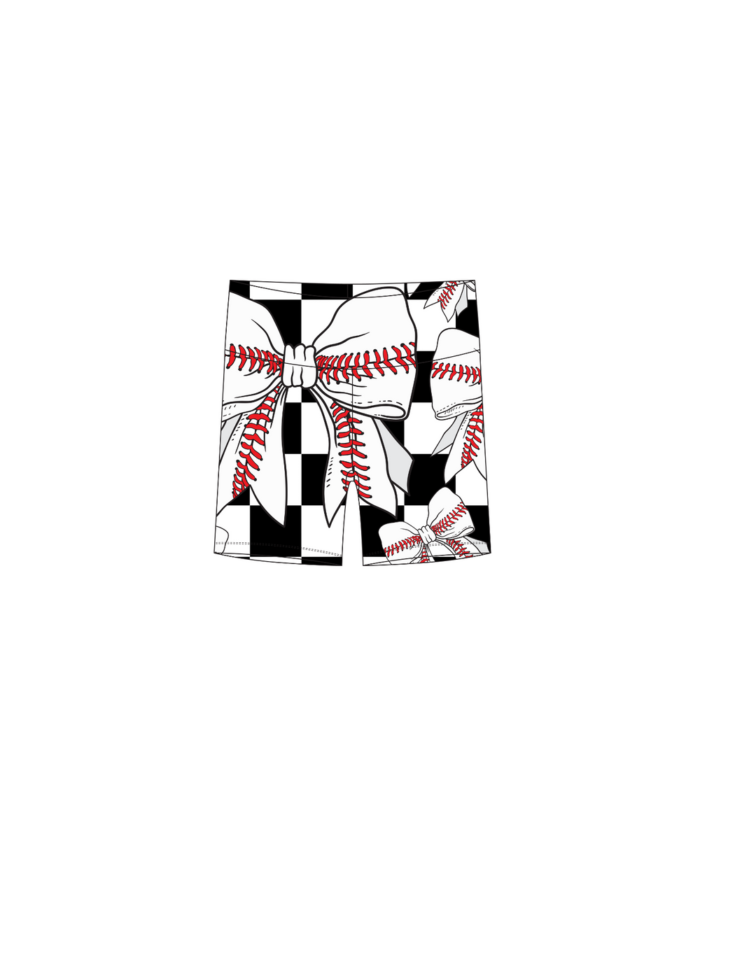 Baseball bows biker shorts