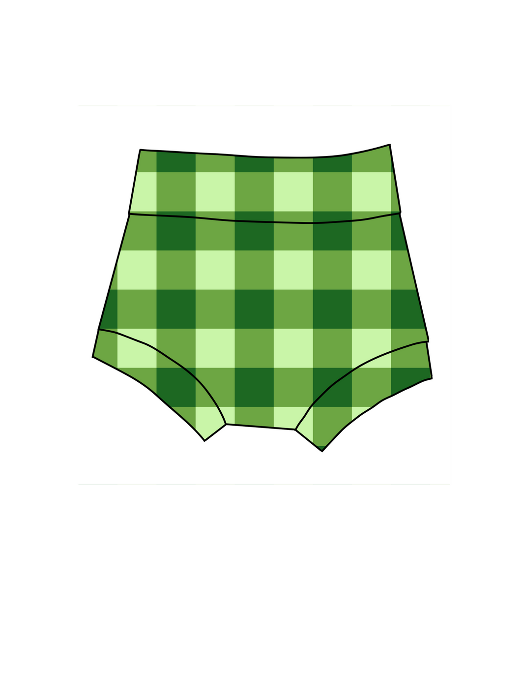 Green/ white gingham bummies