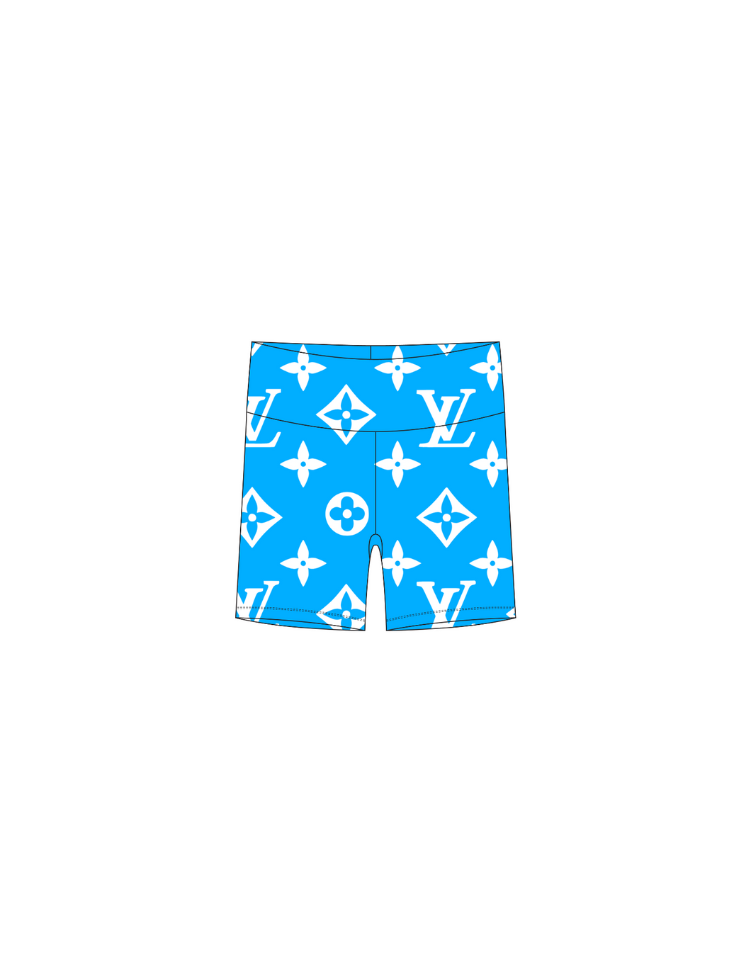 Blue lv biker shorts