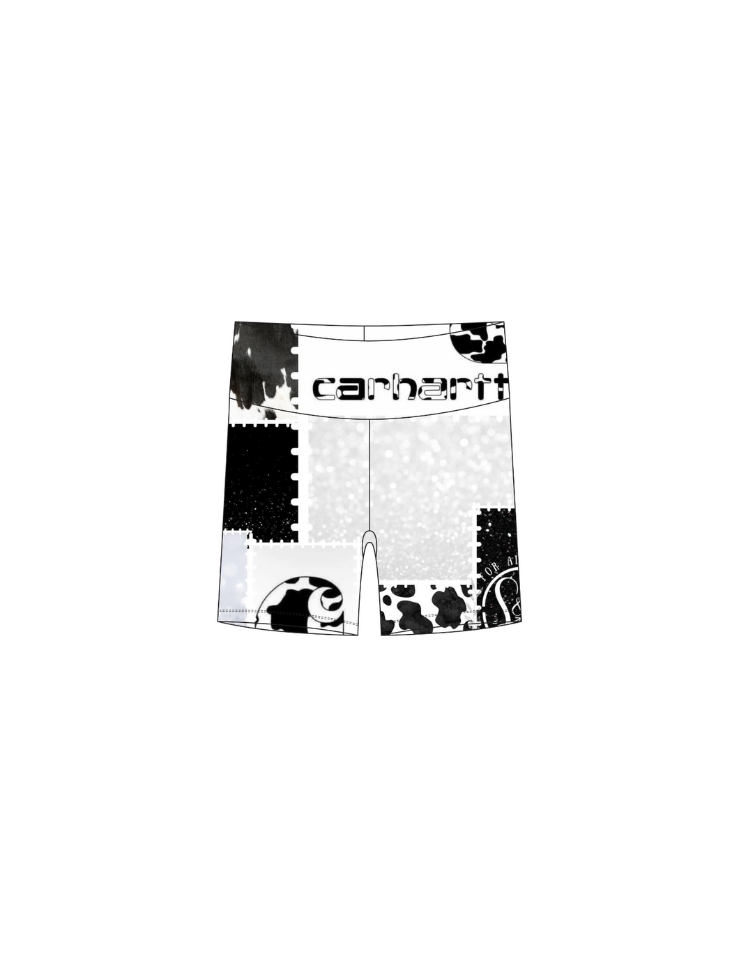 Black/ white Carhartt biker shorts