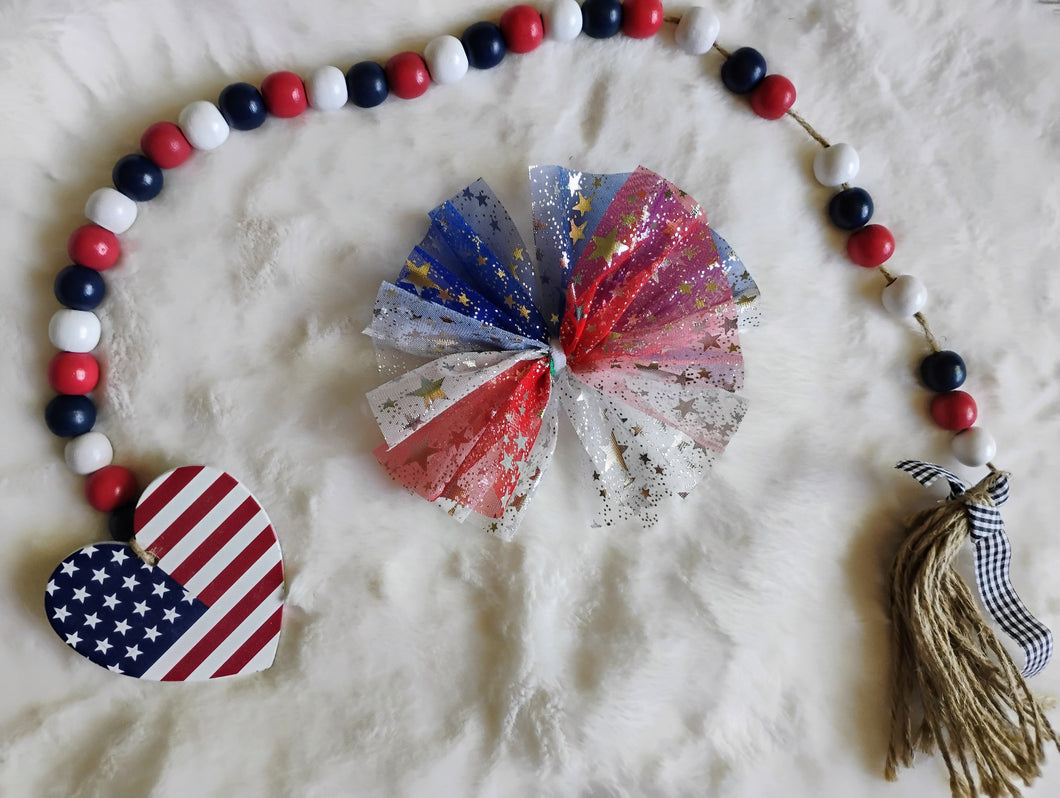 4th of July tulle bow