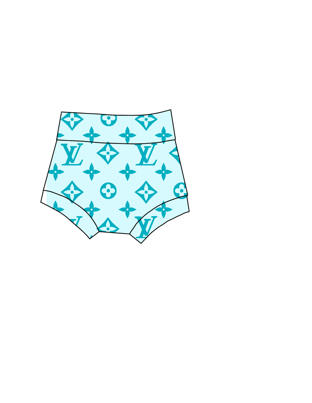 Blue/ teal lv bummies