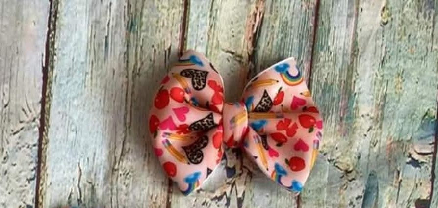 Apple school bow/ piggie