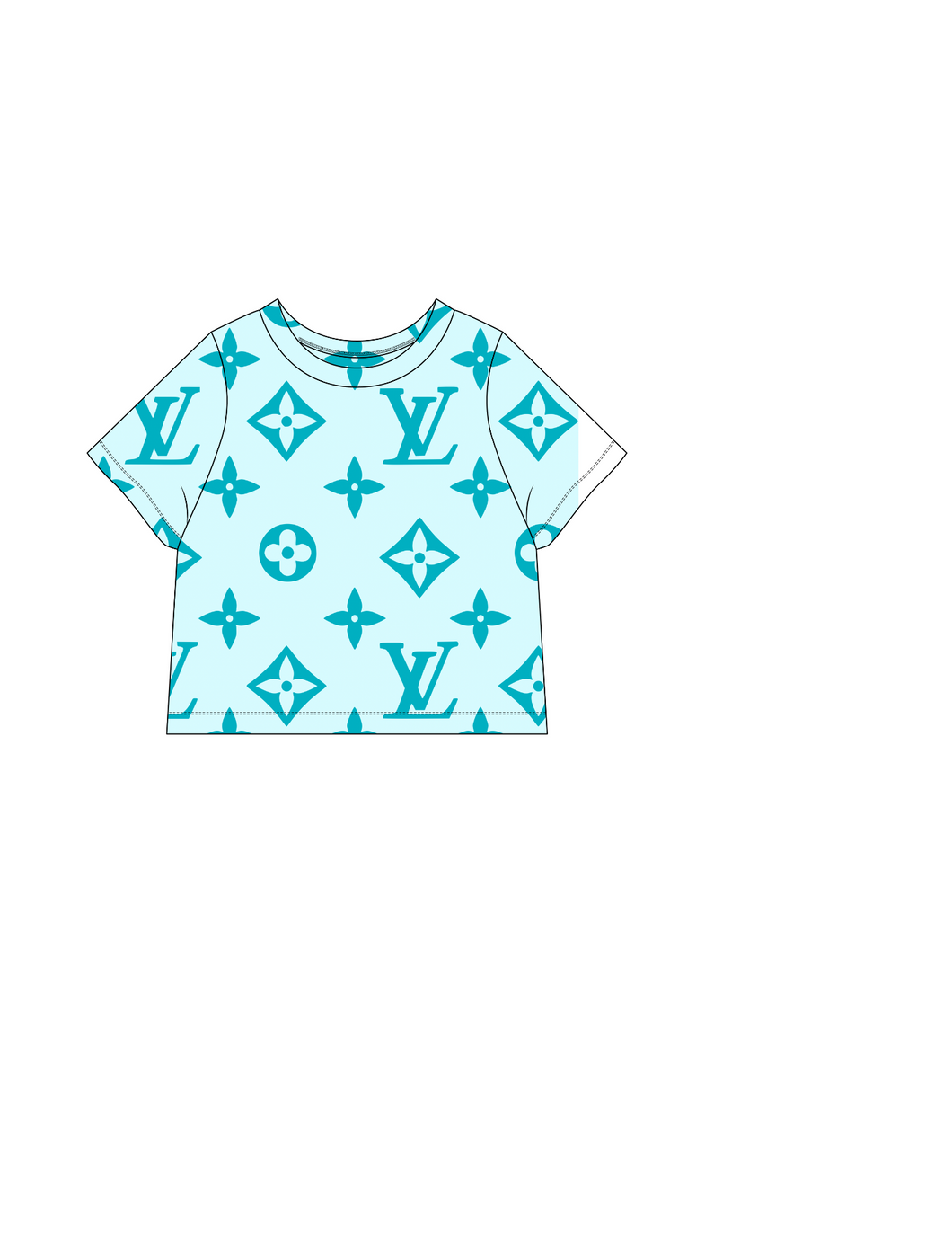 Blue/ teal lv tee shirt