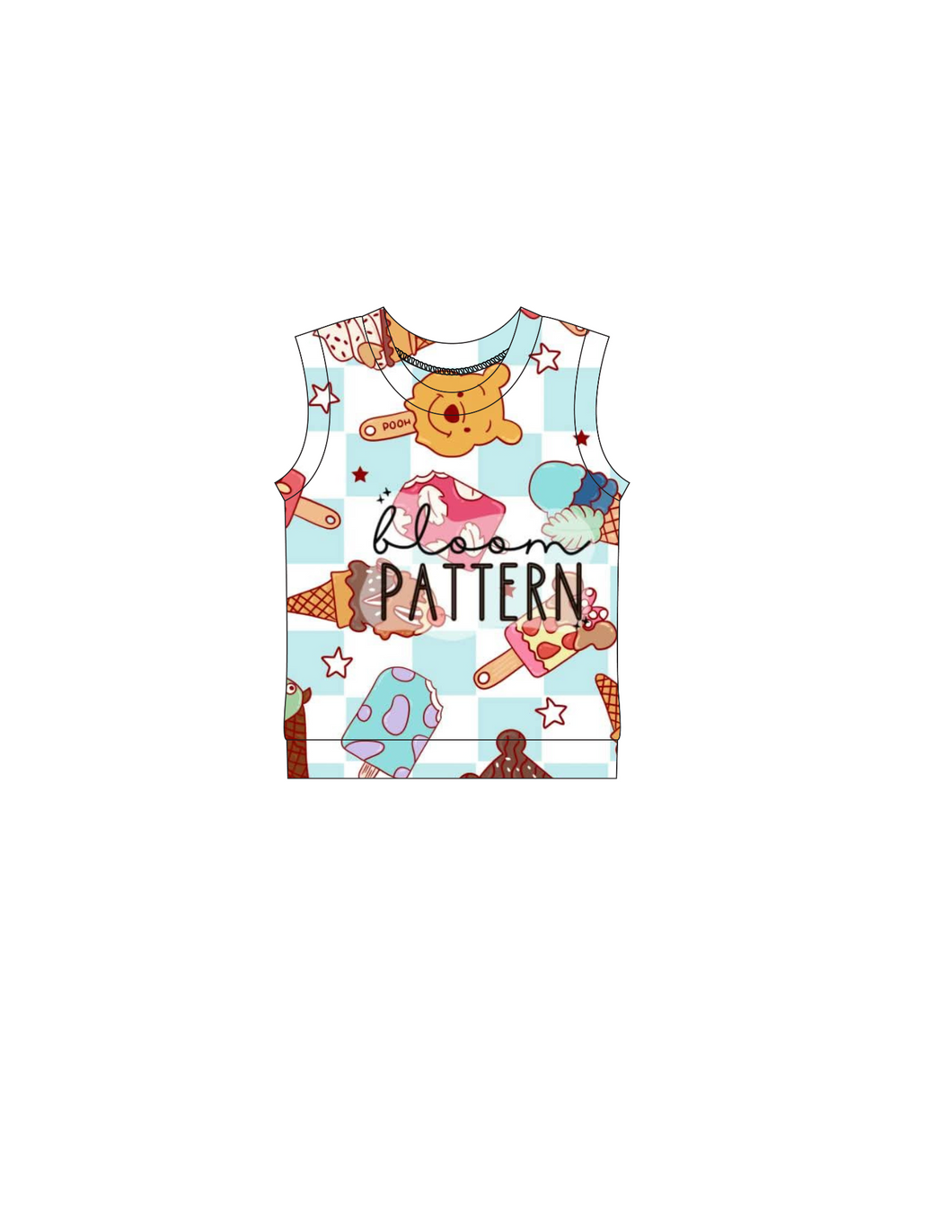 Characters ice cream tank top