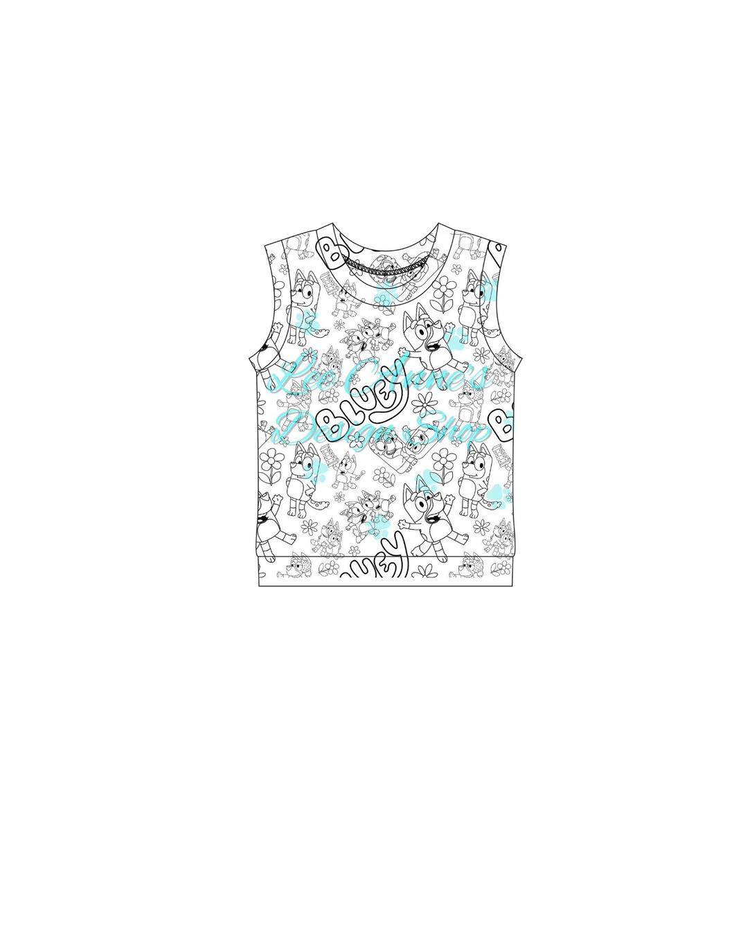 Bluey color me tank top