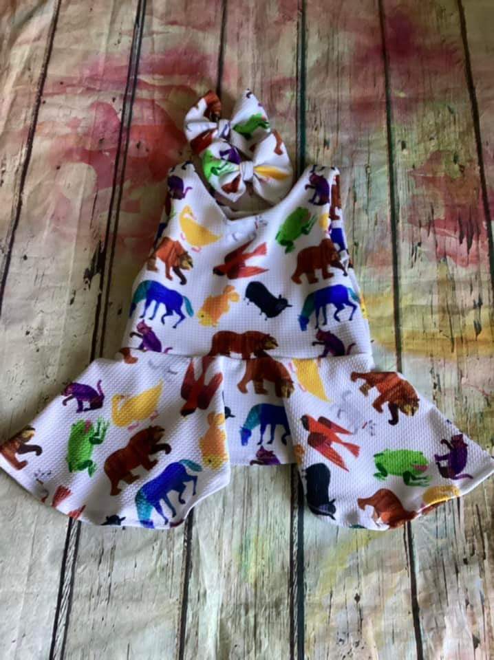 Brown bear Peplum top